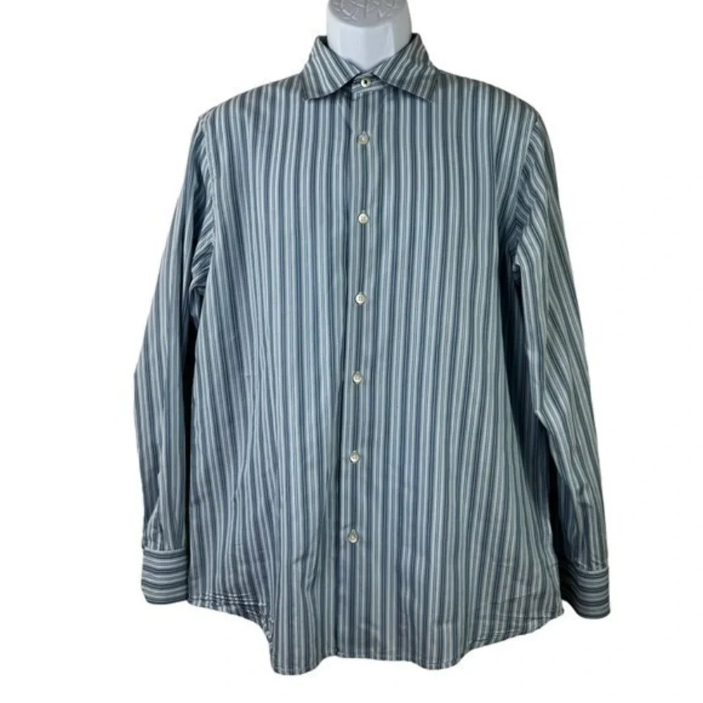 Banana Republic Men Casual Shirt Buttons Front Striped Size M